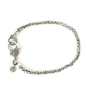 Samuel Benham Vtg Byzantine Bracelet 7 5/8" Solid 925 Sterling Silver 12.2 gr